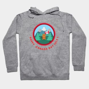 Canadian Beaver celebrates Canada Day July 01 Hoodie